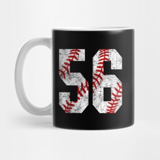 Vintage #56 Baseball Laces Baseball Mom Jersey Love Baseball Mug